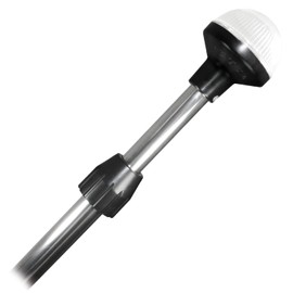 SeaSense 34” - 72” LED Stern Light - - Range of 2 Nautical Miles - Easily Adjustable, Stowable Chrome Light for Boats, Kayaks, Canoes, Pontoons & Fishing Vessels up to 39 Feet (Base Not Included)