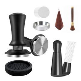 51mm Espresso Accessories Kit, Espresso Tamper with 100 Coffee Filter Papers, WDT Tool, Dosing Ring, Brush, Silicone Mat & Cleaning Cloth – Barista Tools for 51mm Portafilters & Espresso Machines