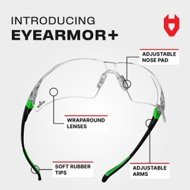 NoCry Safety Glasses with Clear Anti Fog Scratch Resistant, UV Protection & Safety Glasses with “Floating” Clear Lenses, Premium Anti Fog and Anti Scratch Coating, and SoftPad Adaptive Frames