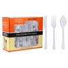 Hanna K. Signature 240 Count Plastic Silverware Heavyweight Clear Combo,