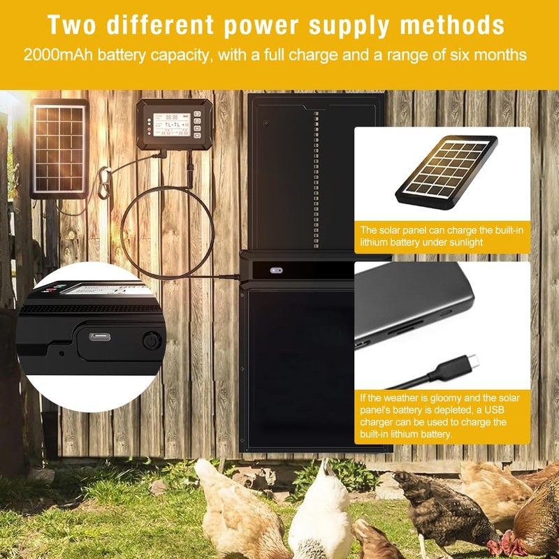 Automatic Chicken Coop Door Extra Large Solar Powered Auto Chicken