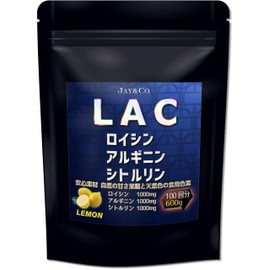 JAY&CO. Muscle Training Supplement LAC Leucine, Arginine, Citrulline Powder (Lemon, 100 Doses)