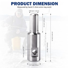 Ice Auger Drill Adapter Fits 1/2" Plus Drill Chuck, Hand Ice Fishing Auger Drill Bit 1/4" Hole Fits for 1/4"-20 Wing Bolts & Locking Screws Connect with Cordless Electric Power Drill, 1 PCS.
