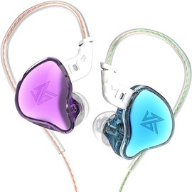 KZ EDC in-Ear Monitors, HiFi Stereo Stage/Studio IEM Wired Noise Isolating Sport Earphones/Earbuds/Headphones for Musician Audiophile (without MIC, Blue Purple)