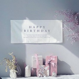 FAMULIA Bath Data Pastry, Birthday, Decoration, Horizontal, Boys, Girls, Simple, Tapestry, C)