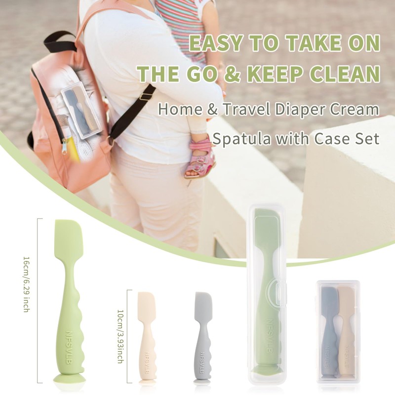 NFSVLB Baby Diaper Cream Spatula with Case-1 Large 2 Mini