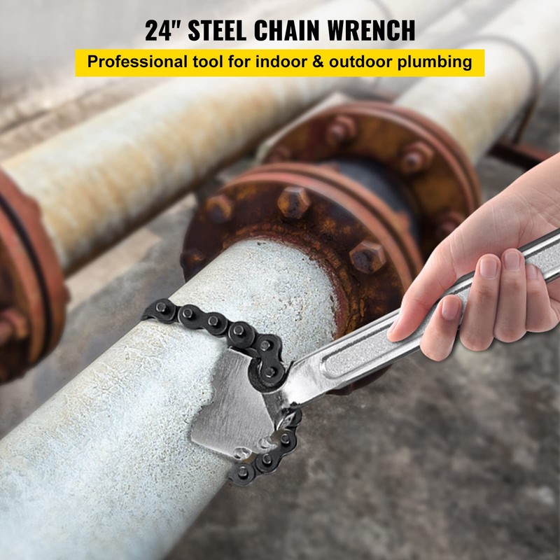 VEVOR 24 Inch Pipe Chain Wrench Heavy Duty 6.7 Inch