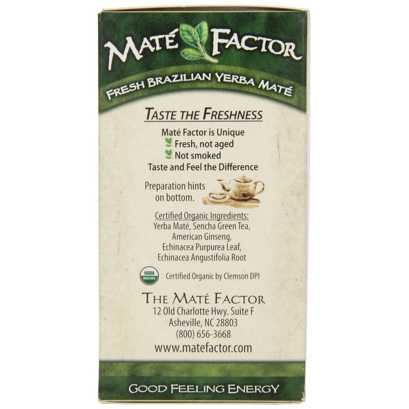 Mate Factor Tea Mate' - Green Ginsing, 20 Count