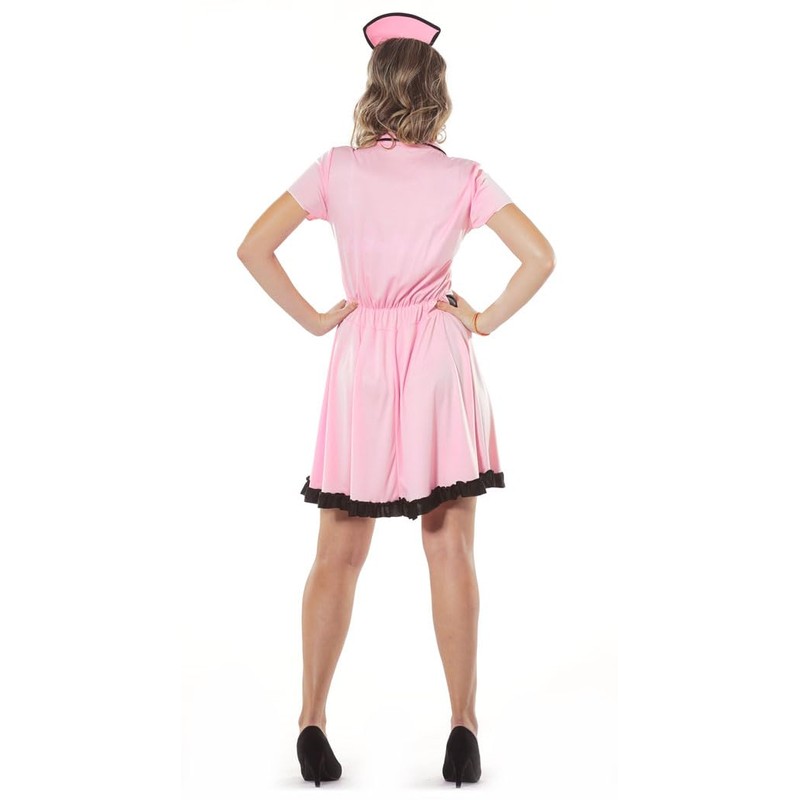 Womens 50s Roller Diner Waitress Fancy Dress Costume Hen Partie
