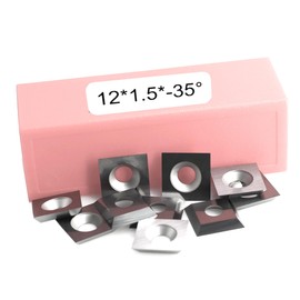 10PCS 12x12x1.5mm(Thickness) Carbide Inserts Cutters for Slab Flattening Router Bit, 4-Cutting Edge(Reversible), Standard Square Replacement Blade for Surfacing Router bit