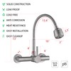 FLWUEUE Wall Mount Kitchen Sink Faucet with Sprayer 8“ Inch