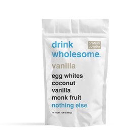 drink wholesome Vanilla Egg White Protein Powder | for Sensitive Stomachs | Gut Friendly | Additive & Dairy Free | No Artificial Sweeteners | No Bloating, Farts or Gas | No Constipation or Diarrhea