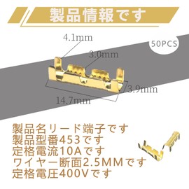 [AiYa] Straight Terminal Set, Wire Processing, DIY Appliance Outlet for DIY Car Appliance Outlet Easy Connection Crimping (50 Bullets) (50)