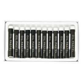 Bright Ideas Regular Oil Pastels - 12 Pack of White Colour Oil Pastels Crayons - Intense Bright Colours - Perfect Oil Pastels for Kids, Artists, Students - Pastels for Paper, Card, Canvas. BI8357.