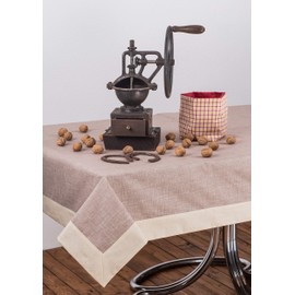 ESSE HOME - CONFESTYL Line - Rectangular Tablecloth for 6 People - Made in Italy - Cinzia 100 (140x180, Taupe - Beige)