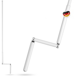 Roller Shutter Crank Rod 150 cm, Hand Crank for Spherical Bearings with Diameter 12 mm Pin – Roller Shutter Crank Stainless Aluminium with Ergonomic Handle – White markiso®
