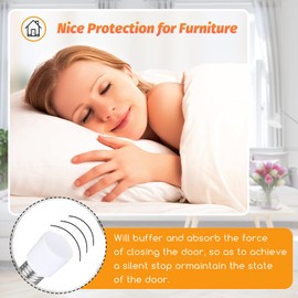 85mm Spring Door Stopper Wall Door Stopper Metal Spring Door Stopper with Base and Screw for Walls and Doors Protection (Silver)