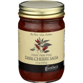 Gunther's Gourmet Dark Cherry Salsa with Premium Peri-Peri Chilies, 12 ounce