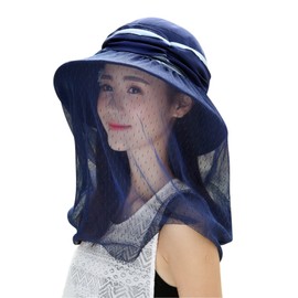 Women Mosquito Head Net Hat Sun Hat with Mosquito Fishing Hat with Netting Wide Brim Mosquito Hat Bug Gnat Hat With Netting for Face and Neck Cover Sun Hat Women UV Protection for Hiking Gardening