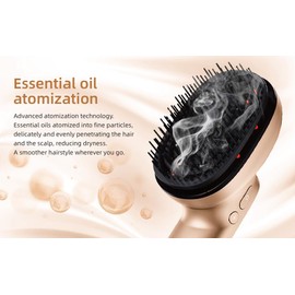 FANA Cepillo inteligente 4 en 1. Cepillo de masaje eléctrico de cuero cabelludo, terapia de luz roja, desenreda y peina aplicando aceites escenciales.