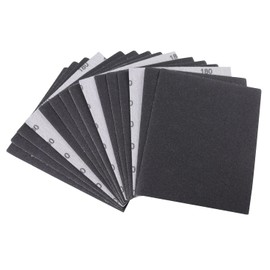 1/4 Sheet Sandpaper, 1/4 Sheet Sandpaper 5.5" x 4.5", 15PCS 180 Grit Hook & Loop or Clip on Sander Sheets, 1/4 Sanding Sheets Assortment for Car and Wood, Plain Backing Sand Paper