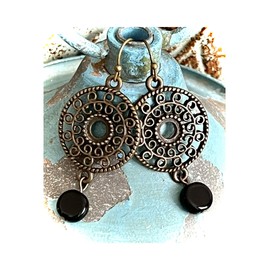 Black and Bronze Earrings. Jewelry Earrings for Women #3298FE648