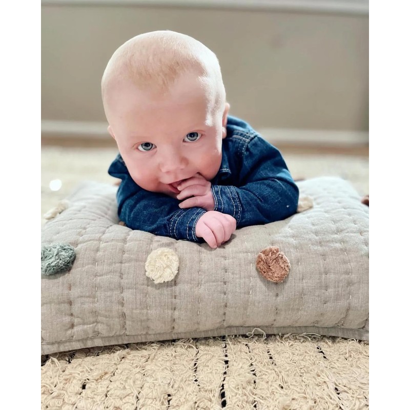 Crane Baby Decorative Quilted Pillow, Rainbow