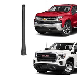 PYGHAP Stylish Short Antenna Compatible with Chevy Silverado Colorado & GMC Sierra Canyon All Trucks, 6" Short Radio AM FM Antenna, Car Wash Proof, Flexible Rubber Antenna Rod