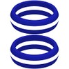 Set of Two (2) Thin White Line Silicone Rings Size