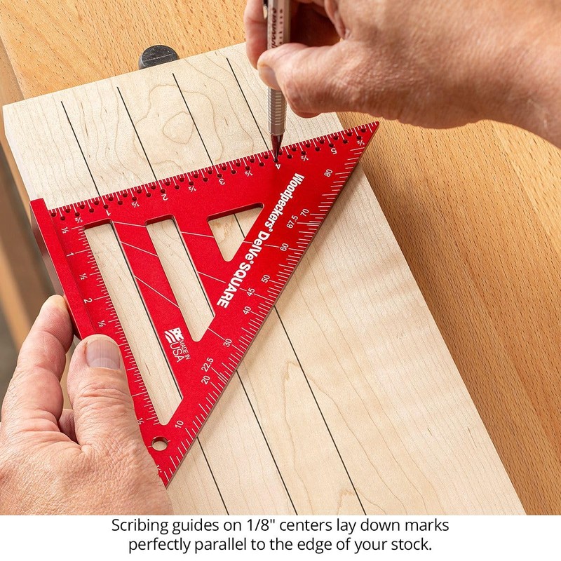 Woodpeckers Delve Square, 10-in-1 Woodworking Layout Tool, 6 Inch, Aluminum,