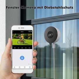 YESKAMOU 2K Indoor Window Surveillance Camera, 2.4 & 5GHz WiFi, 24/7 Recording, Quick Installation for Home Protection