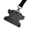 Lanyard with Card Holder, Black Double Sided for Two Badges,