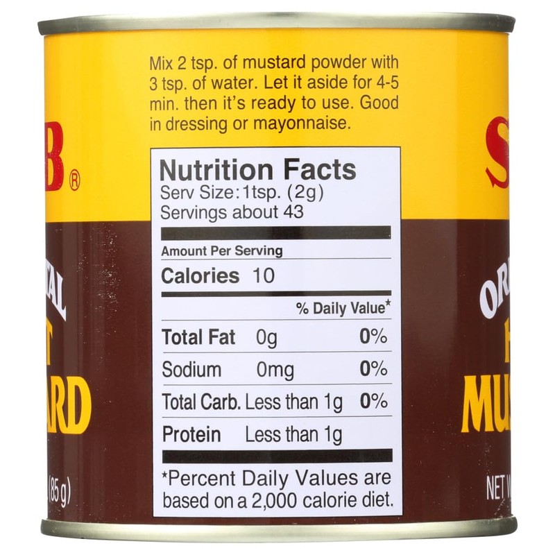 S&B - Hot Mustard Powder 3.0 Oz. (Pack of 5)