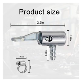 ZIMISI 1/4" Lock On All Metal Air Chuck, Mini Tire Inflator Nozzle Tire Chuck, Portable Air Compressor Hose End with Barb Connector, Car Inflation Pump Air Nozzle for Hose Repair (4PCS)