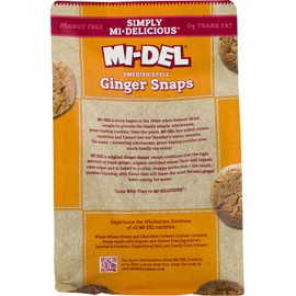 Mi-Del Ginger Snaps - Non GMO Certified, 0g Trans Fat Swedish Ginger Snaps Cookies Old Fashioned (Pack of 1)