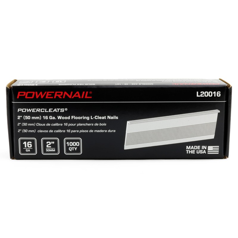 Powernail L20016 16 Gauge 2 Inch Length L-Cleat Nails for
