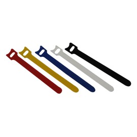 QualGear Hook & Loop Fastening Cable Ties, 1/2 X 6 Inches, Assorted Colors, 5 Pcs (VT3-MC-5-P)