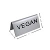 Vegan Stainless Steel Metal Table Tent Sign - 3" x