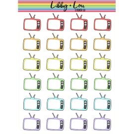 Tv Show Tracker Planner Stickers | Libby and Lou Sticker Co (Rainbow)
