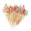 Cocktail Picks 190 Pcs Fashion Bamboo Acrylic Beads Cocktail Pins