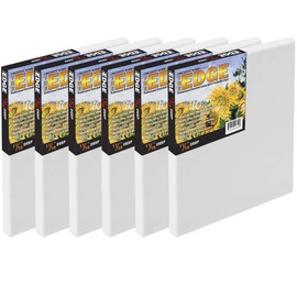 Creative Mark The Edge Deluxe Cotton Stretched Canvas for Painting, 12x36, 6-Pack, 14oz. Primed Weight, Universal Archival Priming, Medium Tooth, Artwork Canvas for Painters of All Levels
