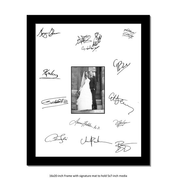 CreativePF [5x7-16x20bk-w] Signature Frame - Photo Frame with White Mat