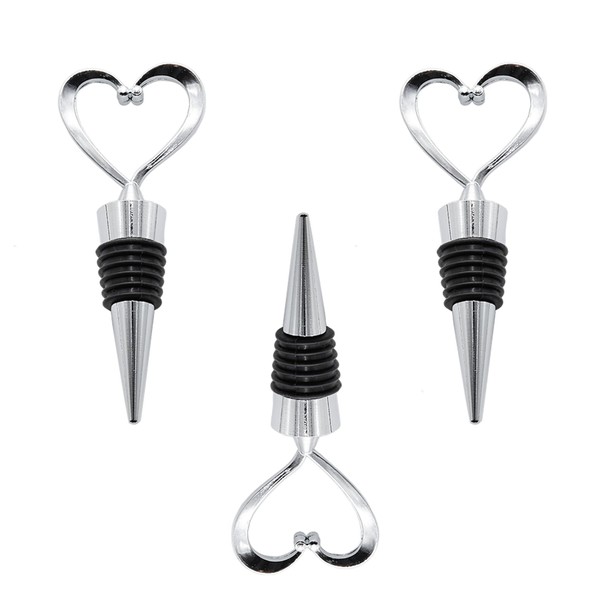 YUYUDEHM 3 PCS Wine Stoppers Heart Shape Wine Bottle Stopper