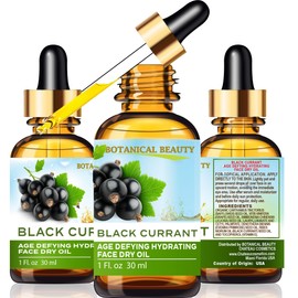 Botanical Beauty BLACK CURRANT AGE DEFYING FACE DRY OIL 100% Natural. Black Currant Oil, Evening Primrose, Grape Seed, Jojoba, Organic Safflower, Vitamin E. Face Moisturizer, Rejuvenate, Anti-aging