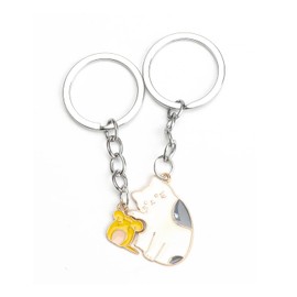 MUCOOS Cat Mouse Keychain Set Birthday Friendship Gift for Women Friends Graduation Thank You