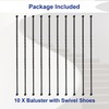 Sidasu 10-Pack 44" x 1/2" Wrought Iron Balusters for Stairs,
