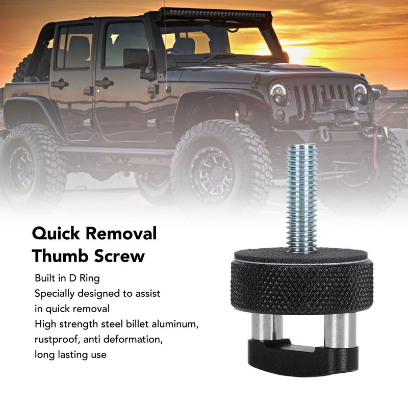 Universal Billet Aluminum Hardtop Quick Release Thumb Screw, 6 Pieces