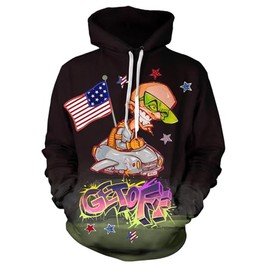 Mens Hip Hop Hoodie Street Novelty Hoodies 3d Printed Pullover Casual Sweatshirts 5-Small