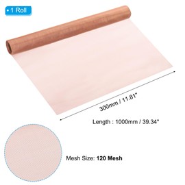 PATIKIL Brass Woven Wire Mesh Screen Roll 39x12", 1 Roll 120 Mesh Filter Metal Coarse Dense Gauze Mesh for Window Security Vent Cover Filtration Animals Fence, Purple