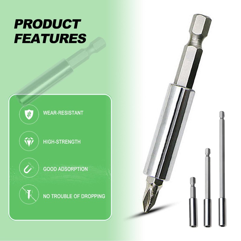 Drill Extension Bit Holder, 60mm 100mm 150mm Magnetic Screwdriver Bit